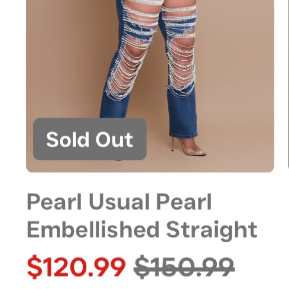 Swank A Posh Per Usual Pearl Jeans - Picture 5 of 11